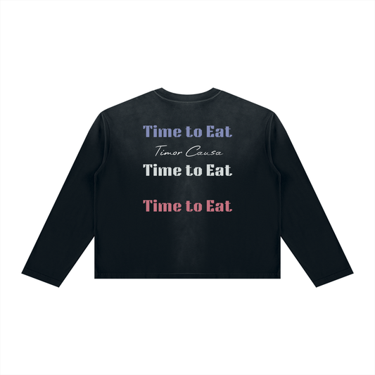 Time To Eat Sunfade Boxy Long Sleeve Tee