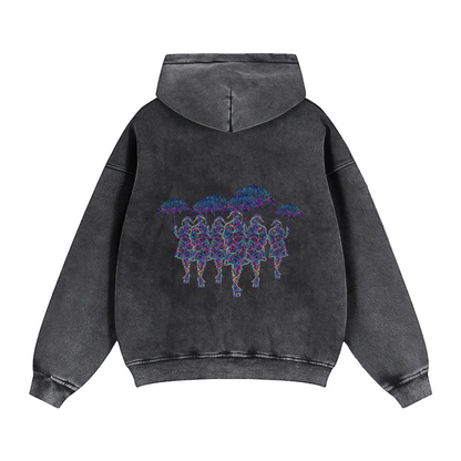Neon Aether Acid Wash Hoodie