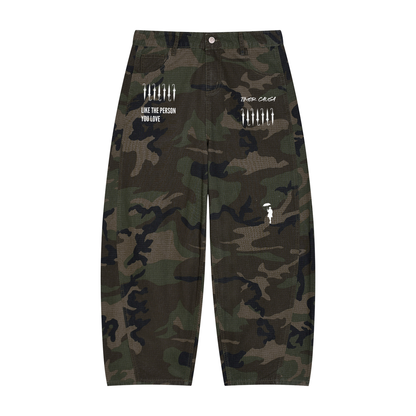 Men’s Camo Barrel Leg Cargo Pants