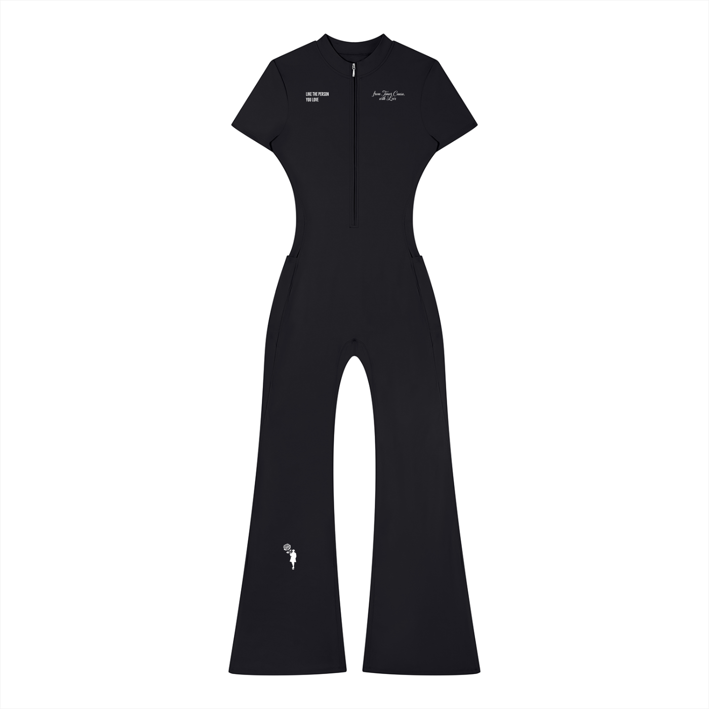 Women’s Tight Flared Leg Quarter-Zip Jumpsuit