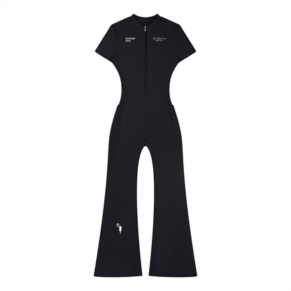 Women’s Tight Flared Leg Quarter-Zip Jumpsuit