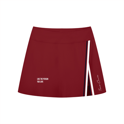 Women's A-Line Contrast Panel Slit Skirt