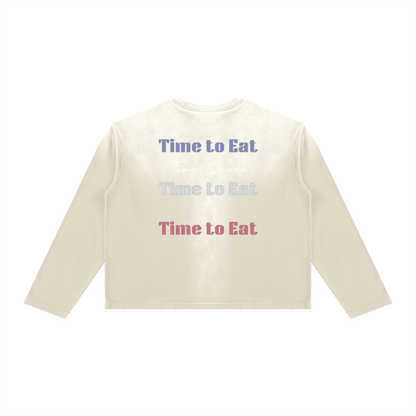 Time To Eat Sunfade Boxy Long Sleeve Tee