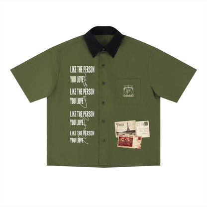 Unisex Color Block Short Sleeve Shirt