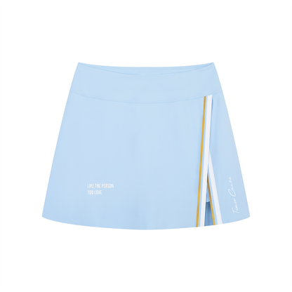 Women's A-Line Contrast Panel Slit Skirt