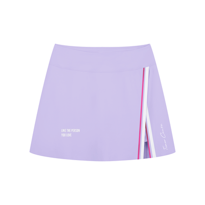Women's A-Line Contrast Panel Slit Skirt