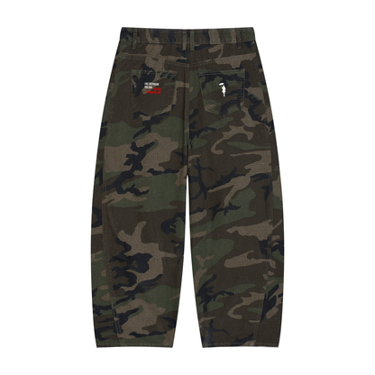 Men’s Camo Barrel Leg Cargo Pants