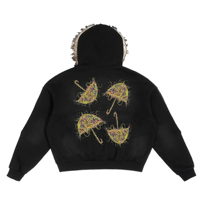 Sanctuary Scribble-Art Fur Bomber