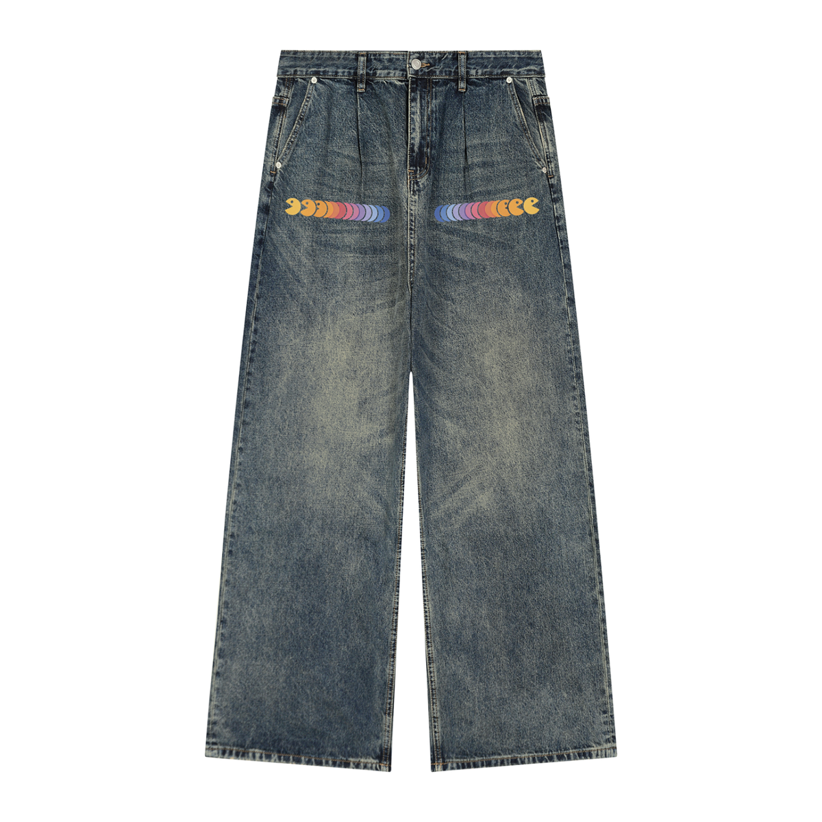 Time to Eat Vintage Wash Denim Jeans