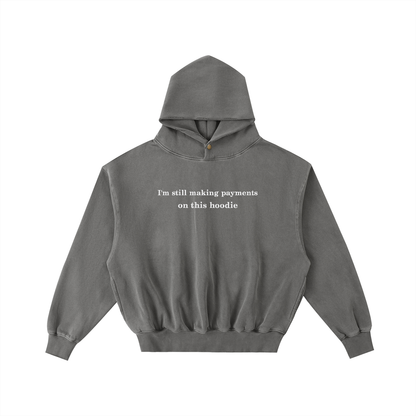 Payments Frayed Enzyme Washed Hoodie