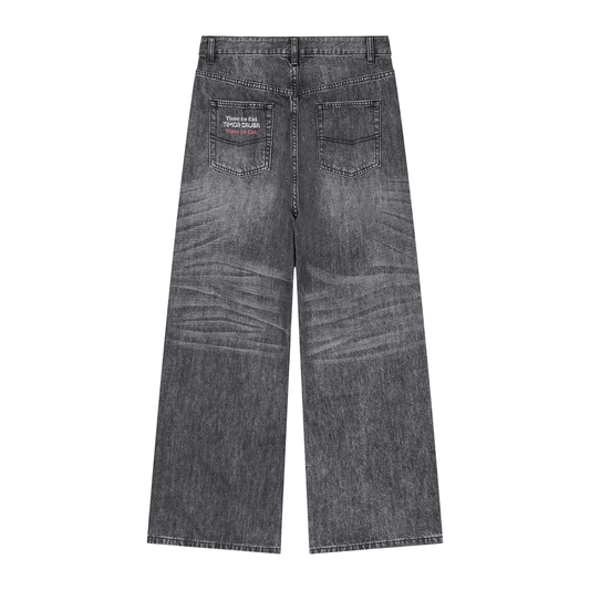 Time to Eat Vintage Wash Denim Jeans