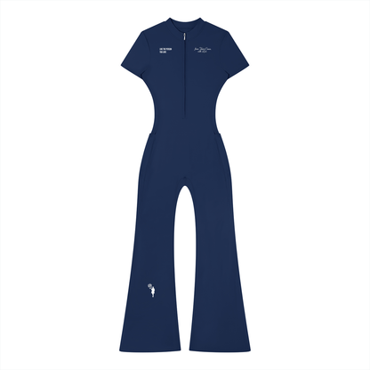 Women’s Tight Flared Leg Quarter-Zip Jumpsuit