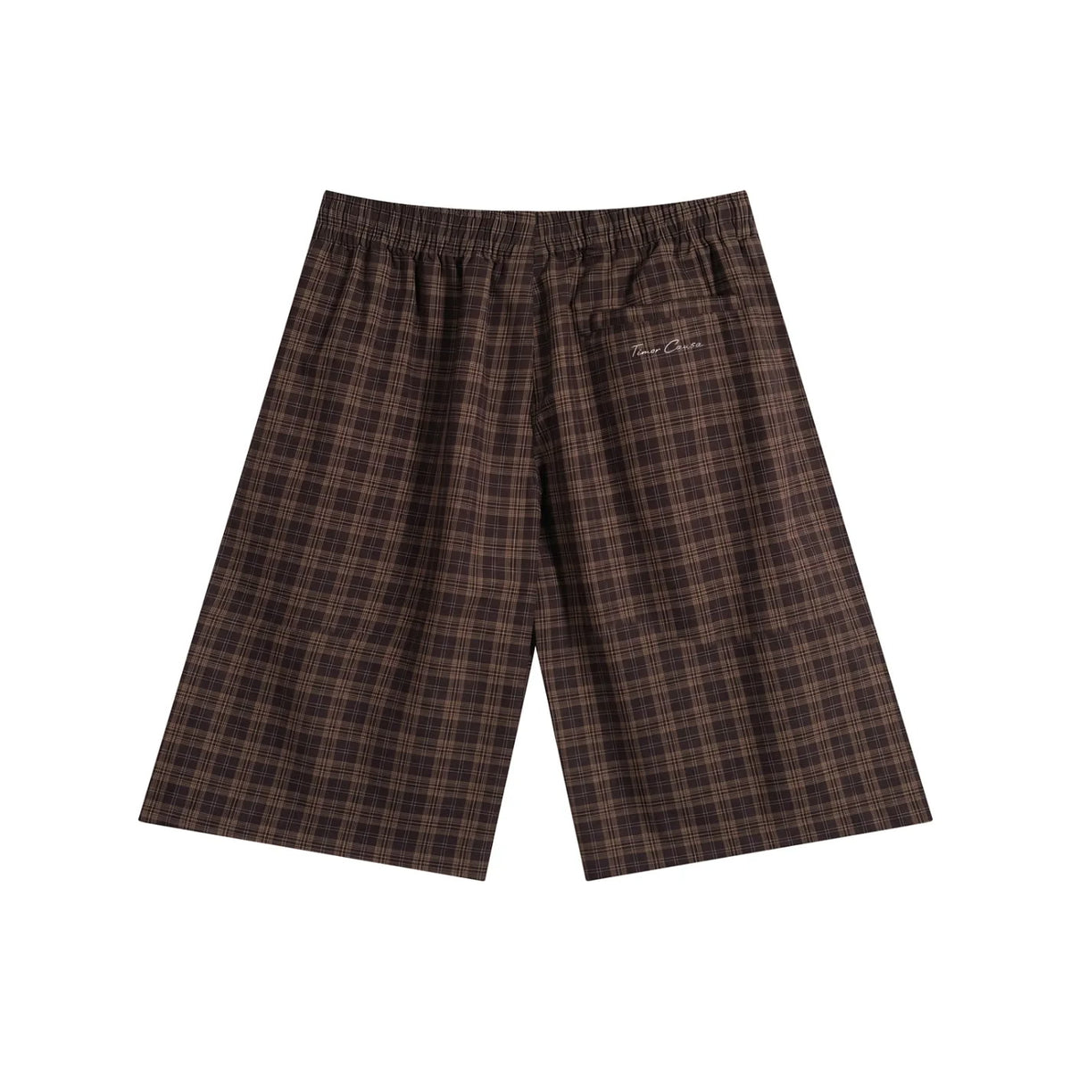 GloPlaid Unisex Track Shorts (Cocoa Plaid)