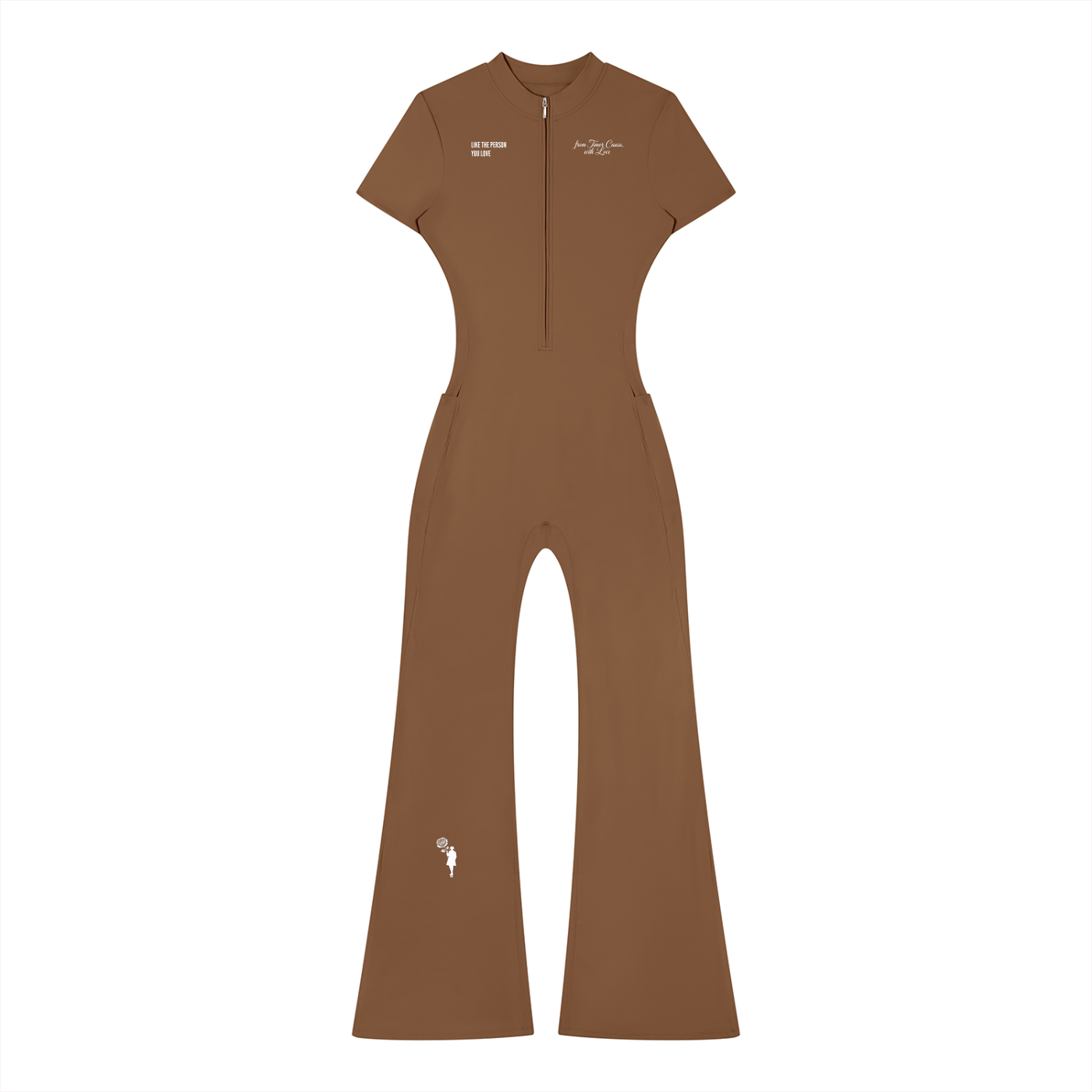 Women’s Tight Flared Leg Quarter-Zip Jumpsuit