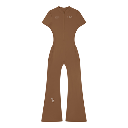 Women’s Tight Flared Leg Quarter-Zip Jumpsuit