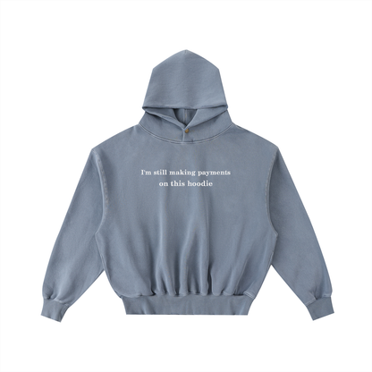 Payments Frayed Enzyme Washed Hoodie