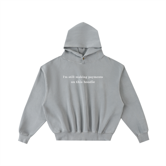Payments Frayed Enzyme Washed Hoodie