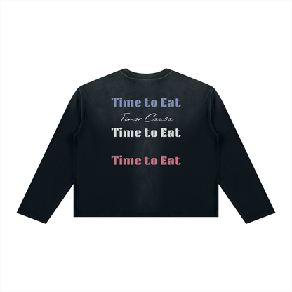 Time To Eat Sunfade Boxy Long Sleeve Tee