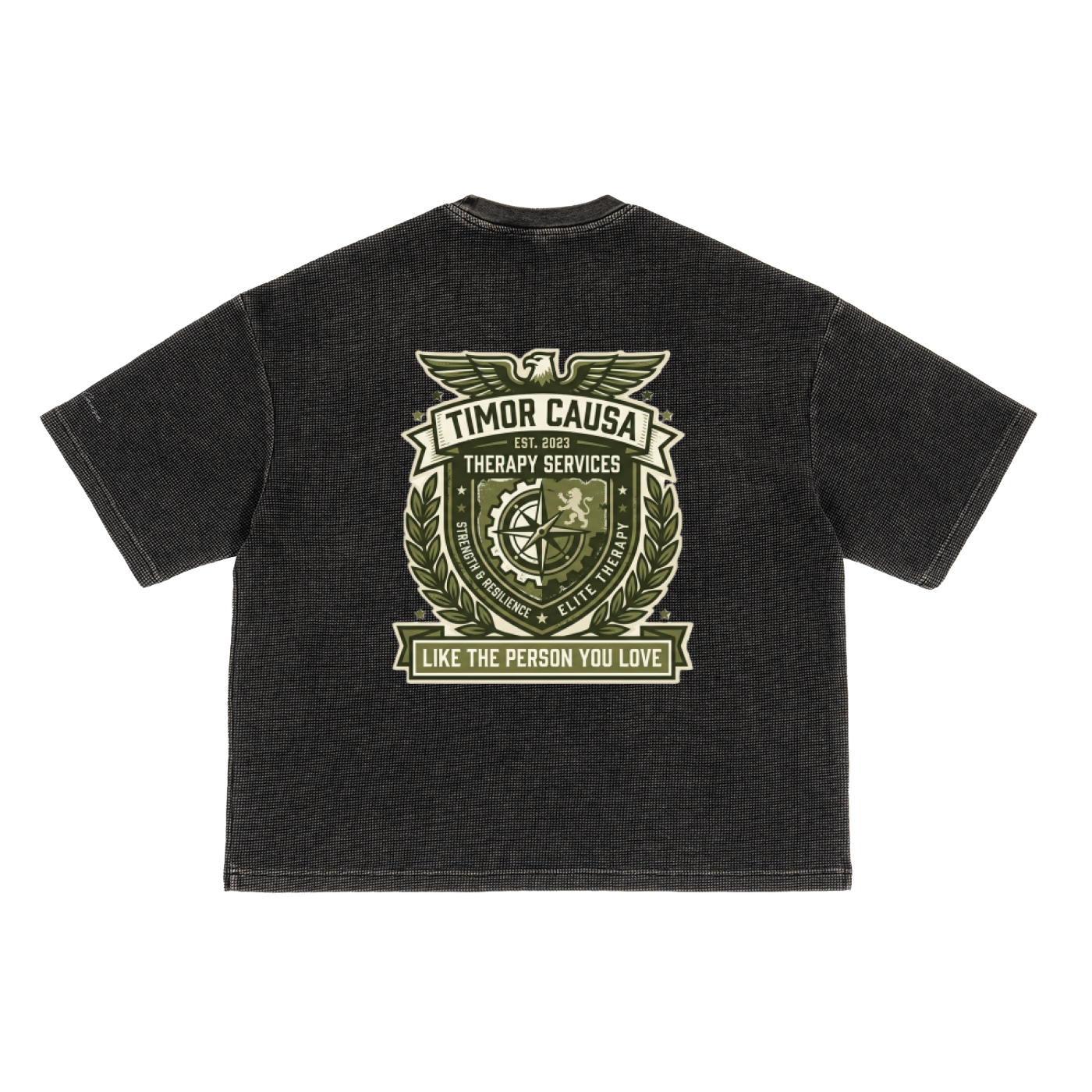 Textured Waffle Washed Boxy T-Shirt