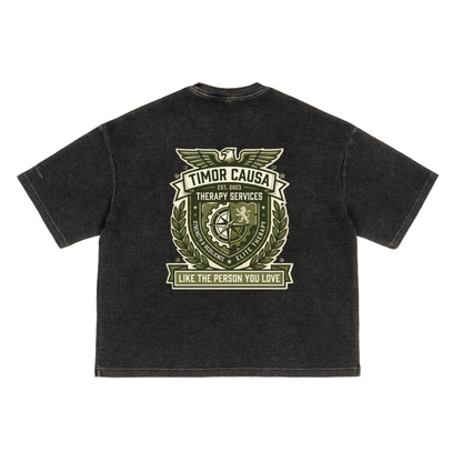 Textured Waffle Washed Boxy T-Shirt