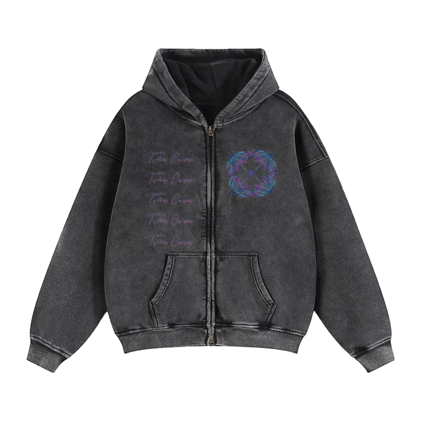 Neon Aether Acid Wash Hoodie