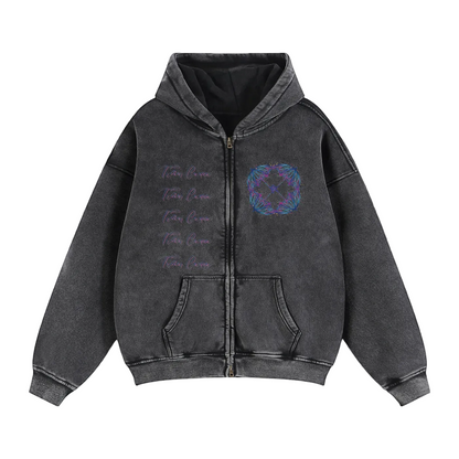 Neon Aether Acid Wash Hoodie