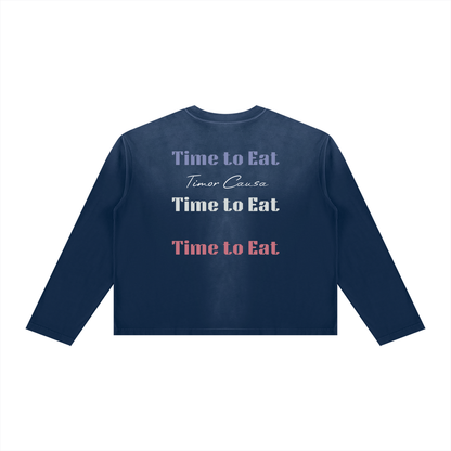 Time To Eat Sunfade Boxy Long Sleeve Tee