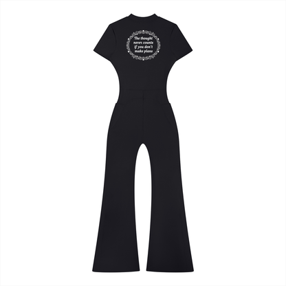 Women’s Tight Flared Leg Quarter-Zip Jumpsuit