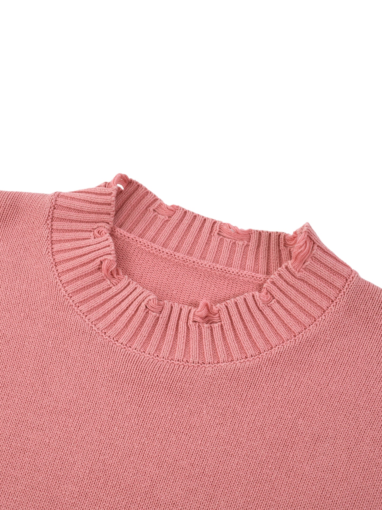 Distressed Shadow Figures Knit Sweater