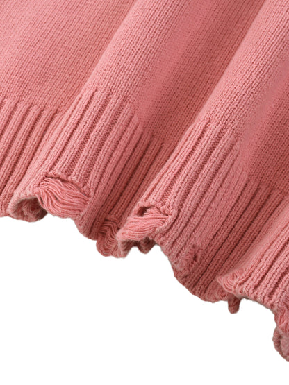 Distressed Shadow Figures Knit Sweater