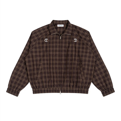 GloPlaid Unisex Track Jacket (Cocoa Plaid)