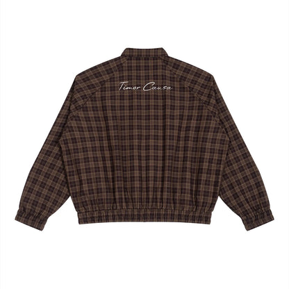 GloPlaid Unisex Track Jacket (Cocoa Plaid)