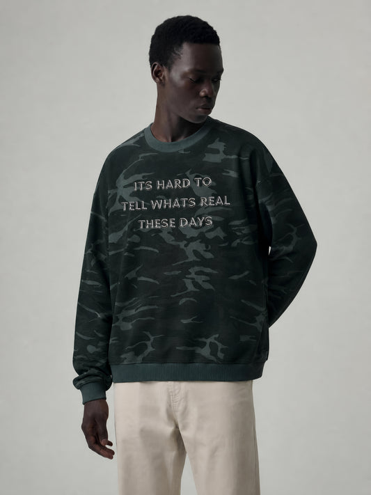 Distorted Reality Waffle Boxy Long Sleeve T-Shirt